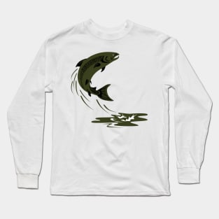 Speckled Trout  Jumping Retro Long Sleeve T-Shirt